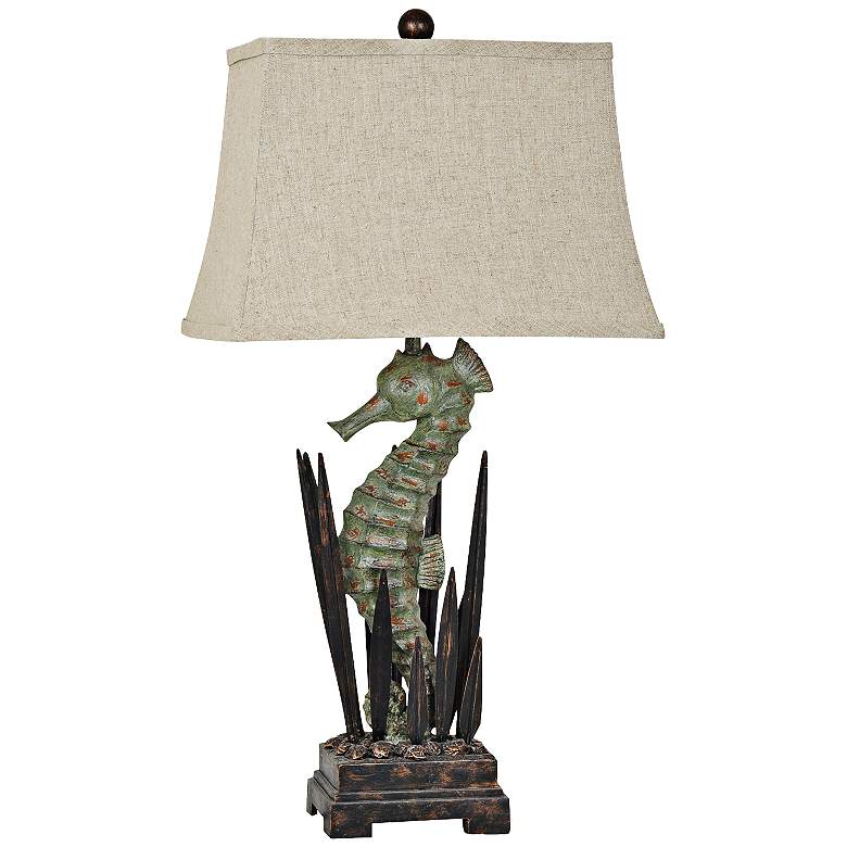 Image 1 Crestview Collection Antique Green Seahorse Table Lamp
