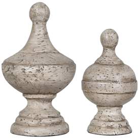 Image1 of Crestview Collection Antique White Post Finials Set of 2