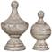 Crestview Collection Antique White Post Finials Set of 2