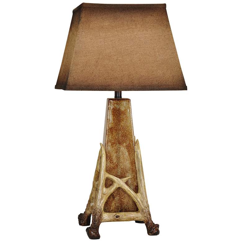 Image 1 Crestview Collection Antler Cage Antique Glass Table Lamp