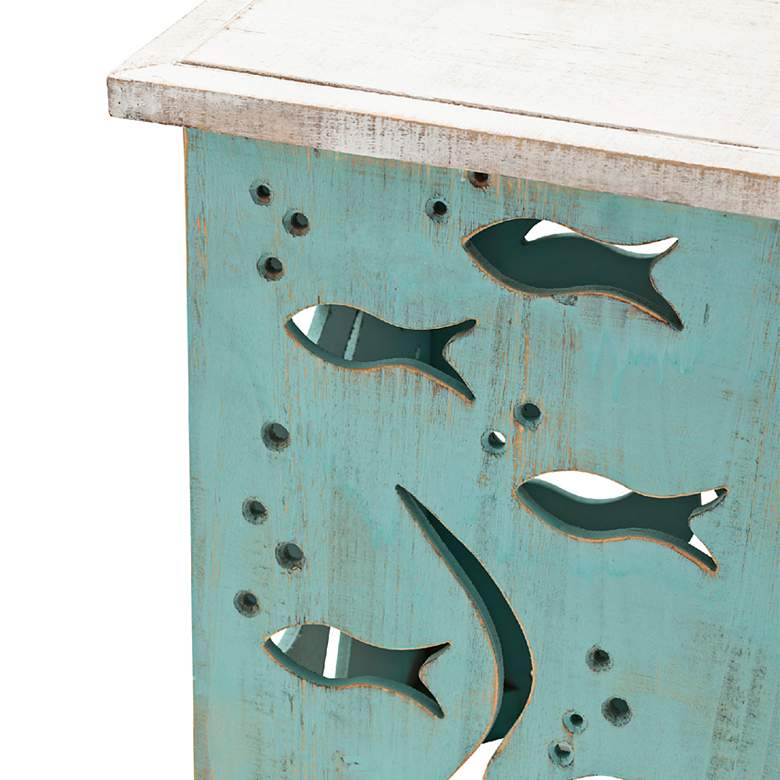 Image 3 Crestview Collection Aquarium Seafoam and Whitewash Square Accent Table more views