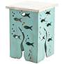 4_Crestview Collection Aquarium Seafoam and Whitewash Square Accent Table more views