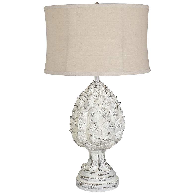 Image 1 Crestview Collection Artichoke 31 1/2 inch White Wash Finish Table Lamp