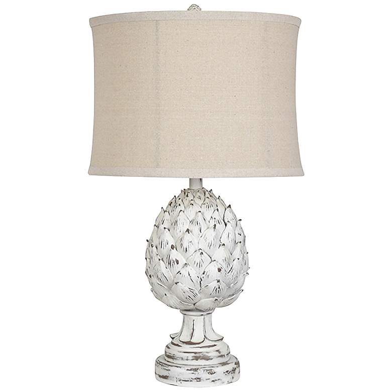 Image 1 Crestview Collection Artichoke Finial White Wash Table Lamp