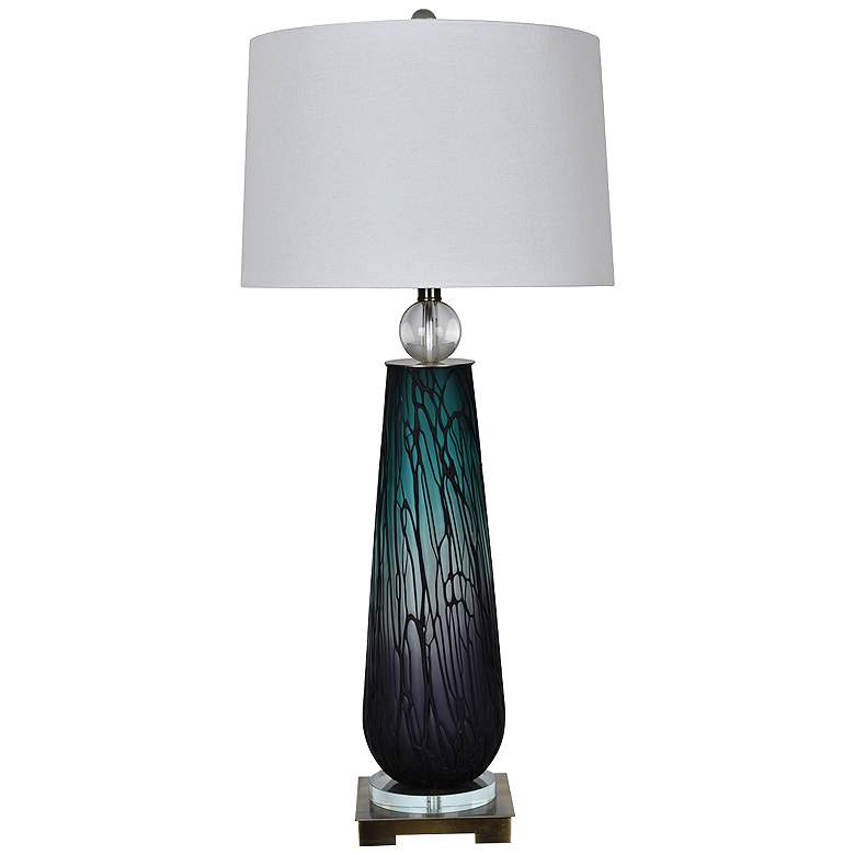 Image 1 Crestview Collection Astor Blue and Purple Glass Table Lamp