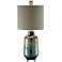 Crestview Collection Ava Teal Iridescent Glass Table Lamp