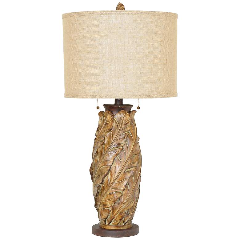 Image 1 Crestview Collection Banana Leaf Tobacco 2-Light Table Lamp