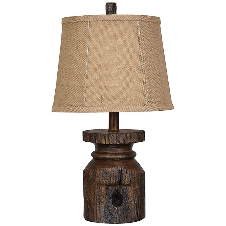 Image 2 Crestview Collection Barn Post 20" Rustic Wood Accent Table Lamp