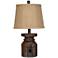 Crestview Collection Barn Post 20" Rustic Wood Accent Table Lamp