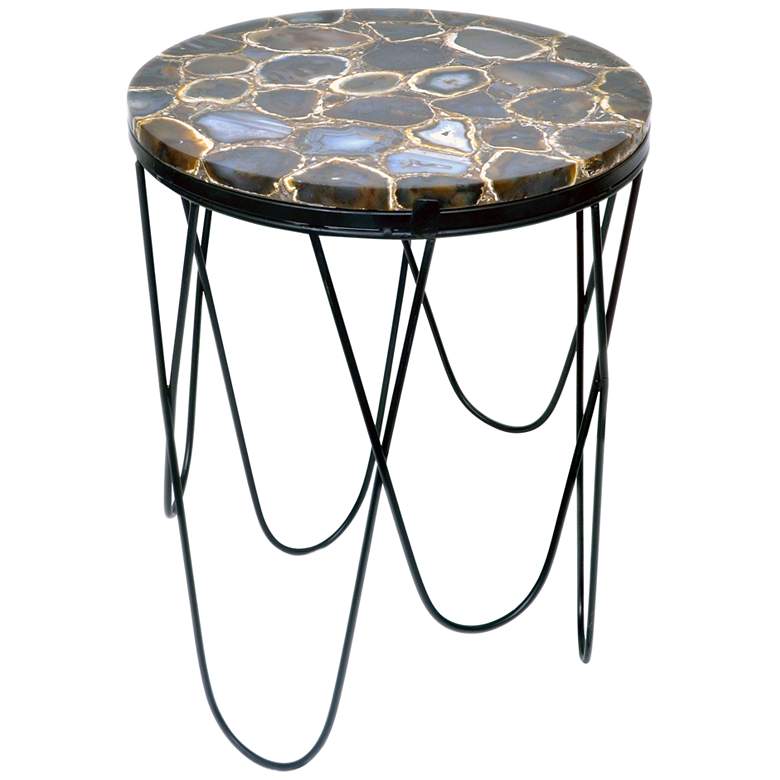 Image 1 Crestview Collection Baxter 20 inchW Natural Agate Accent Table