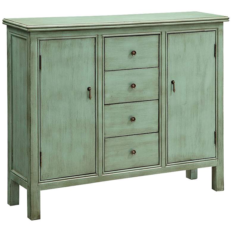 Image 1 Crestview Collection Belgrade Antique Teal Accent Cabinet