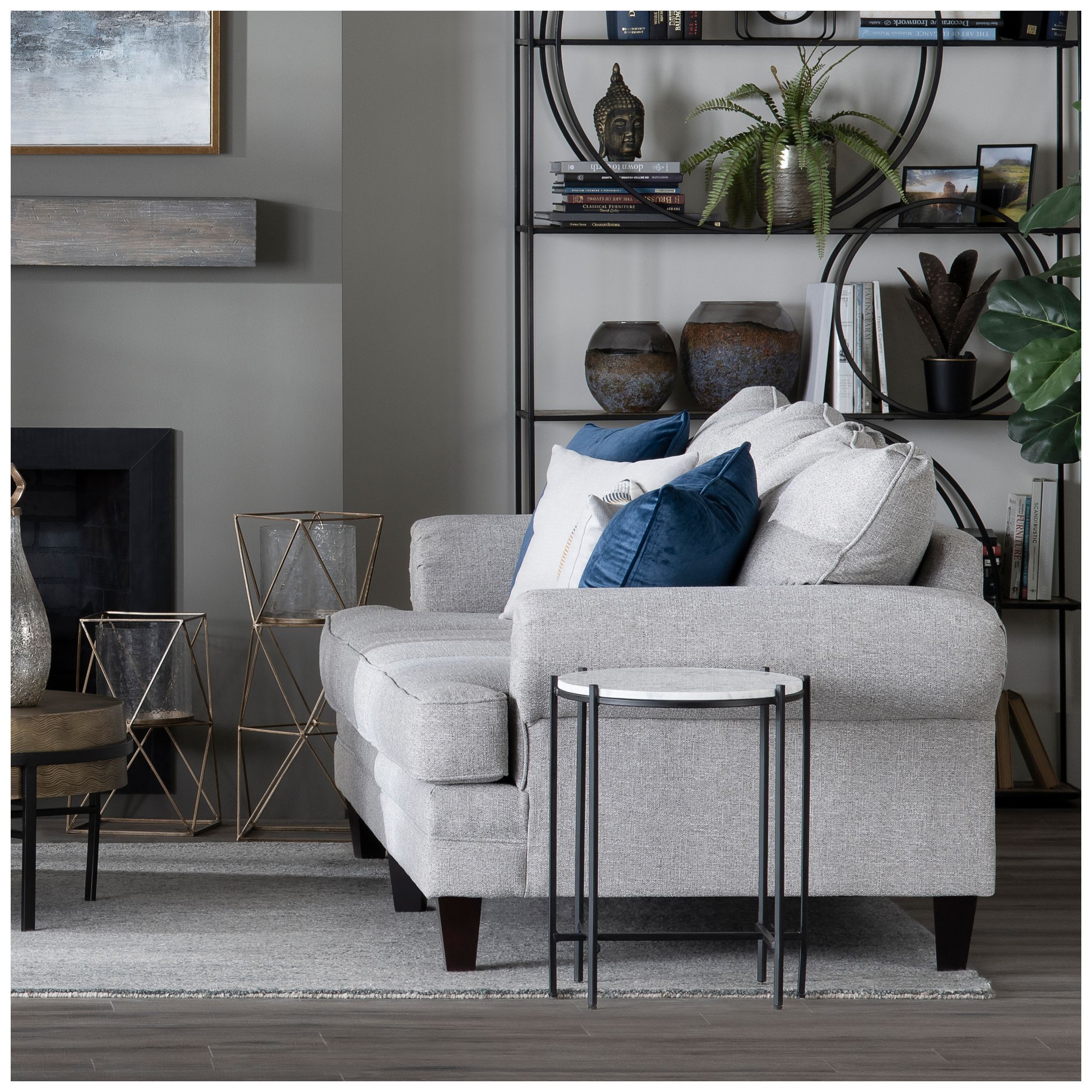 Image 4 Crestview Collection Bengal Manor Iron and Marble Accent Table more views