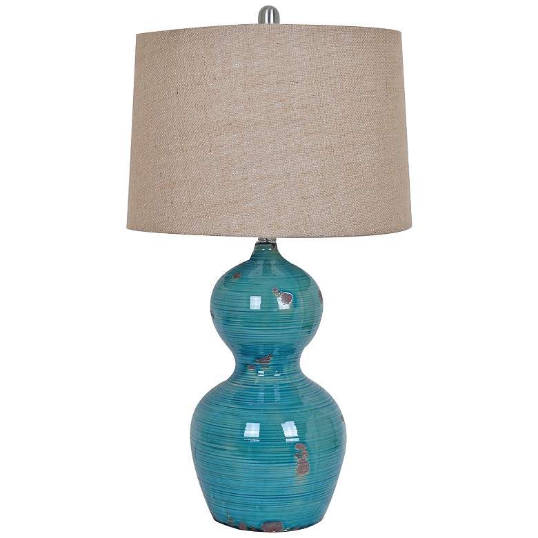 Image 1 Crestview Collection Blue Bay Turquoise Ceramic Table Lamp