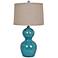 Crestview Collection Blue Bay Turquoise Ceramic Table Lamp