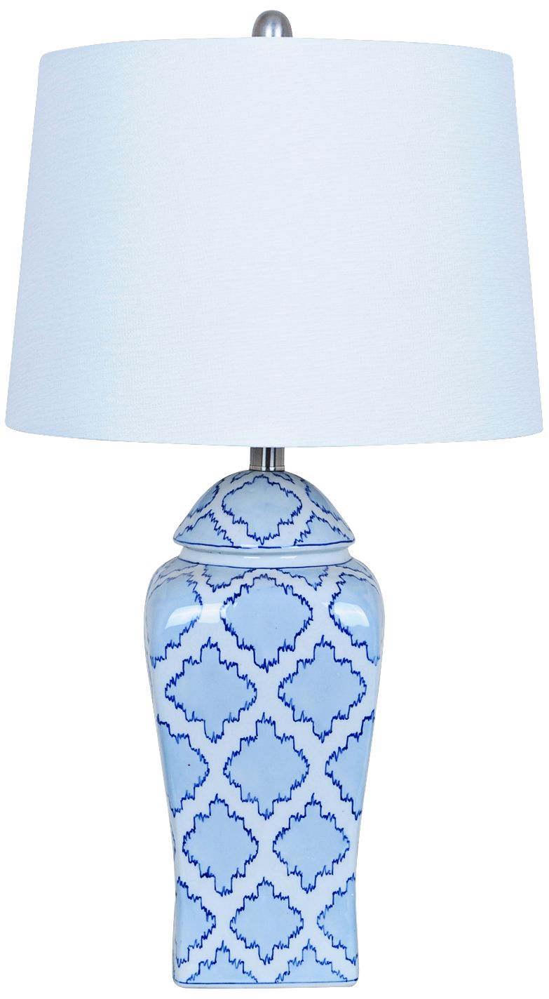 Image Crestview Collection Blue Mosaic Ginger Jar Table Lamp
