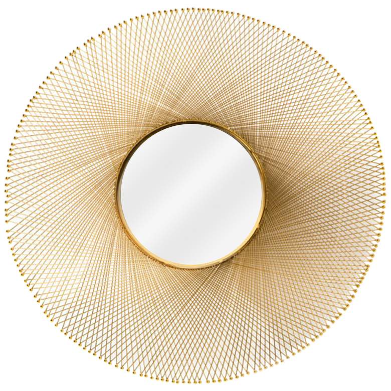 Image 1 Crestview Collection Brennan Gold 45" Round Wall Mirror