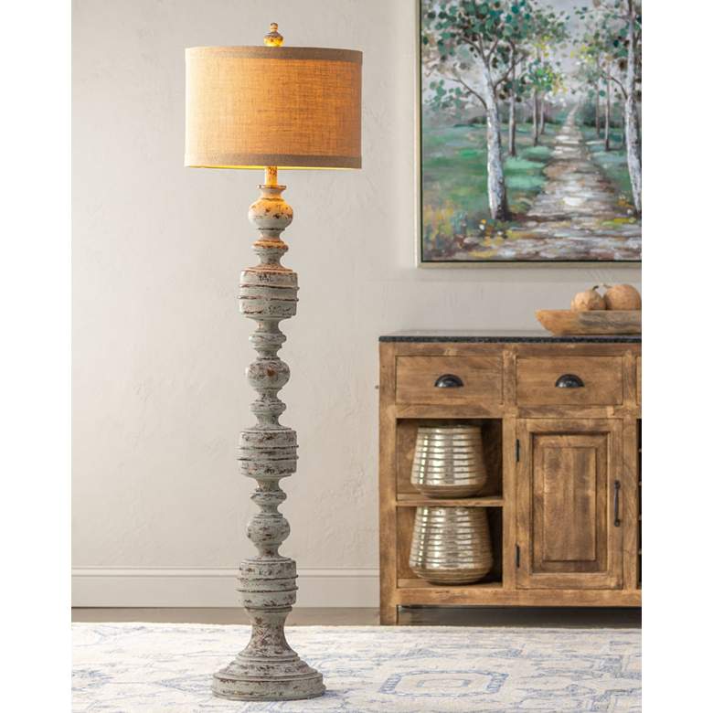 Image 1 Crestview Collection Brunello 69 1/2" Stone Washed Bronze Floor Lamp