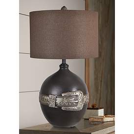 Image1 of Crestview Collection Buckle Bronze and Brown Resin Table Lamp