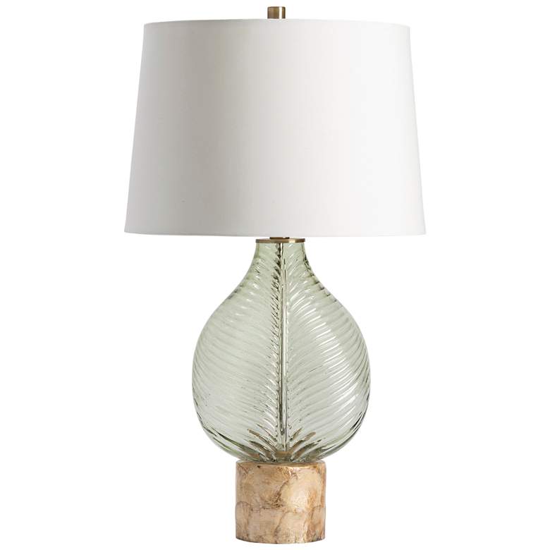 Image 2 Crestview Collection Bulb Type A Translucent Pale Green Leaf Table Lamp