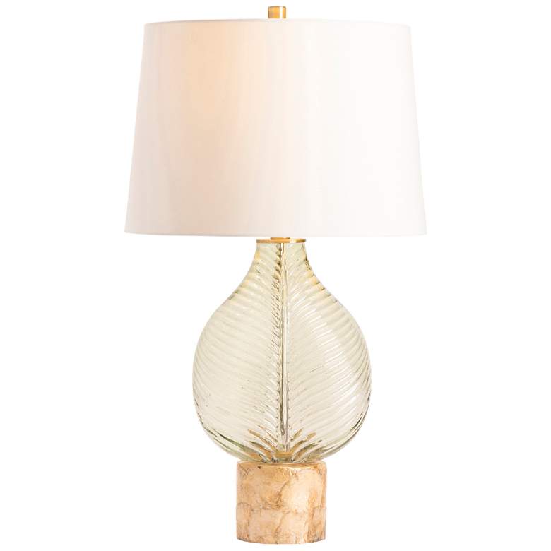 Image 3 Crestview Collection Bulb Type A Translucent Pale Green Leaf Table Lamp more views