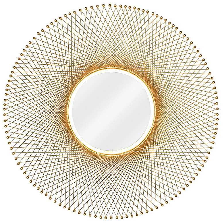 Image 1 Crestview Collection Campbell Gold 29 1/2" Round Wall Mirror