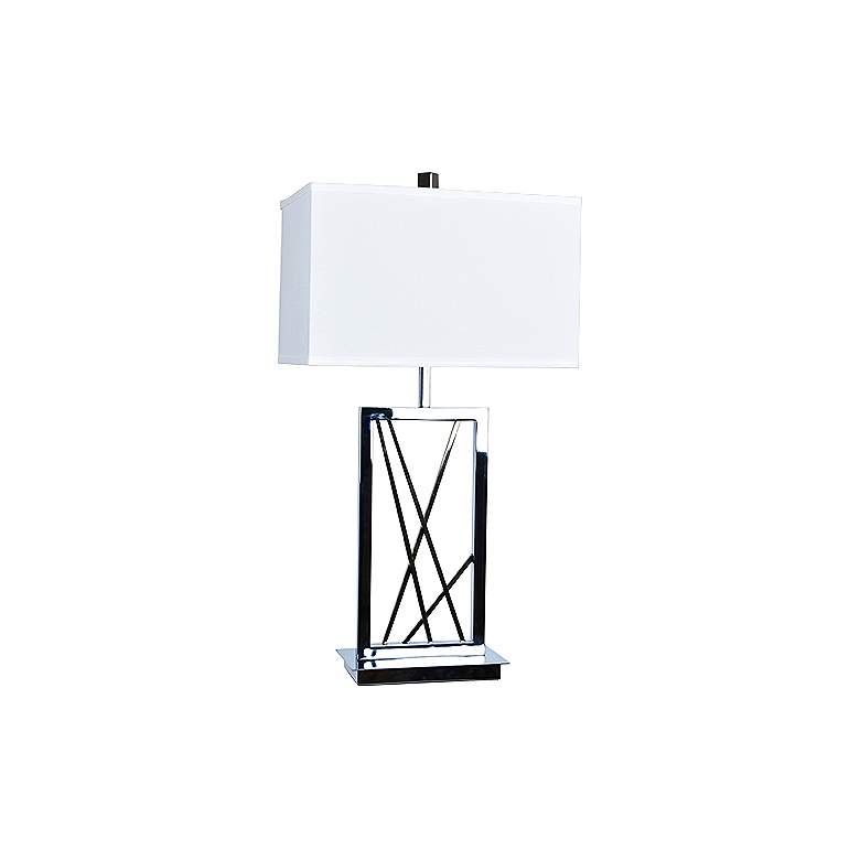Image 1 Crestview Collection Capel Chrome and Champagne Gold Table Lamp