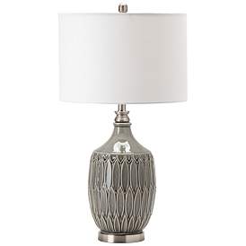 Image2 of Crestview Collection Carlisle Gray Ceramic Vase Table Lamp