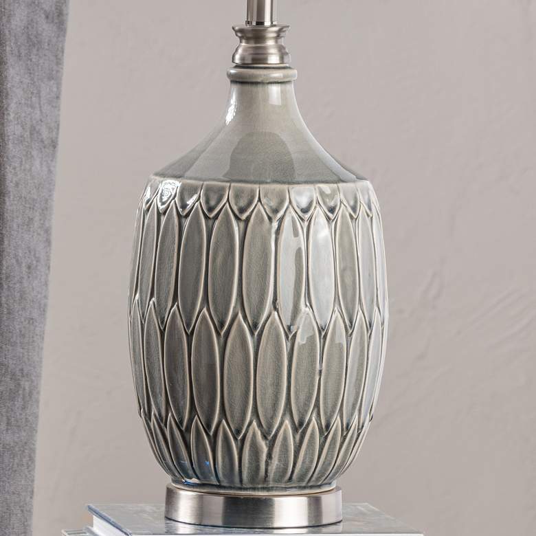 Image 3 Crestview Collection Carlisle Gray Ceramic Vase Table Lamp more views