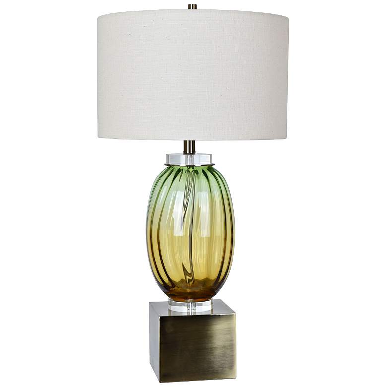 Image 1 Crestview Collection Carlyle Yellow-Green Glass Jug Table Lamp