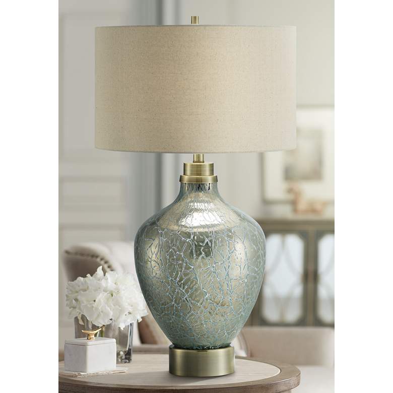 Image 1 Crestview Collection Celest Blue and Silver Glass Table Lamp
