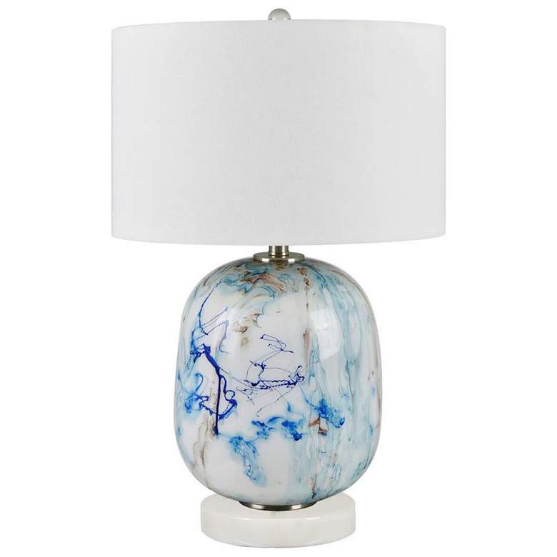 Image 1 Crestview Collection Channing Blue Dripped Glaze Table Lamp