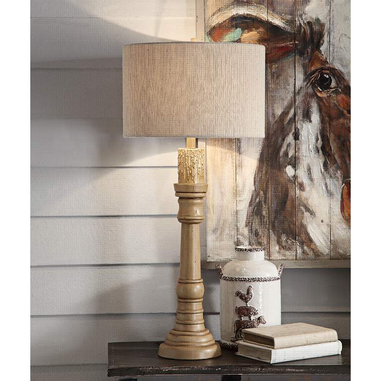 Image 1 Crestview Collection Clarie Blond Wood Table Lamp