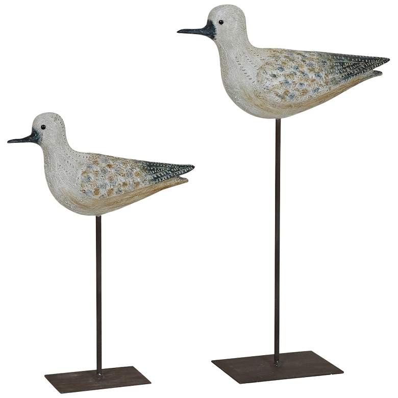 Image 1 Crestview Collection Coastal Bird Off-White Statues Set of 2