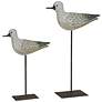 Crestview Collection Coastal Bird Off-White Statues Set of 2