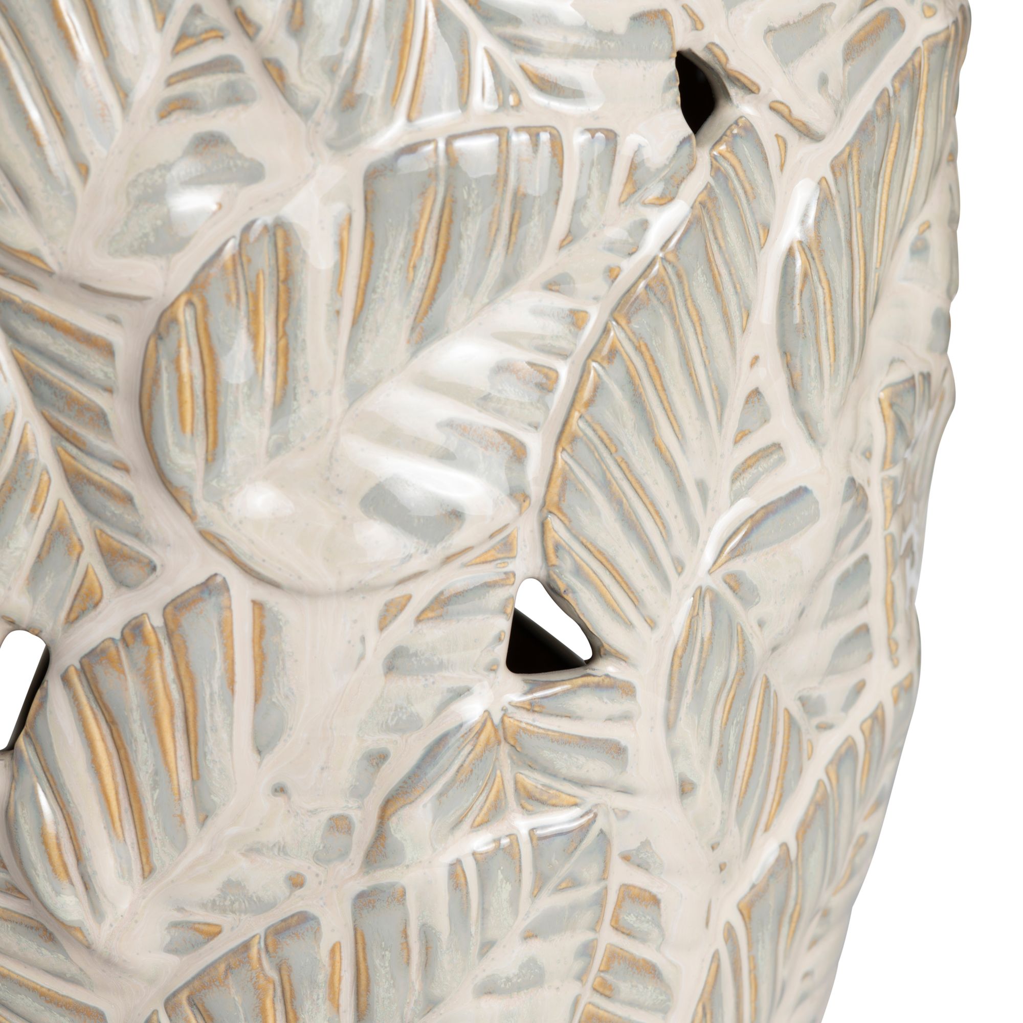 Image 2 Crestview Collection Coastal Leaf Cream Ceramic Table Lamp more views