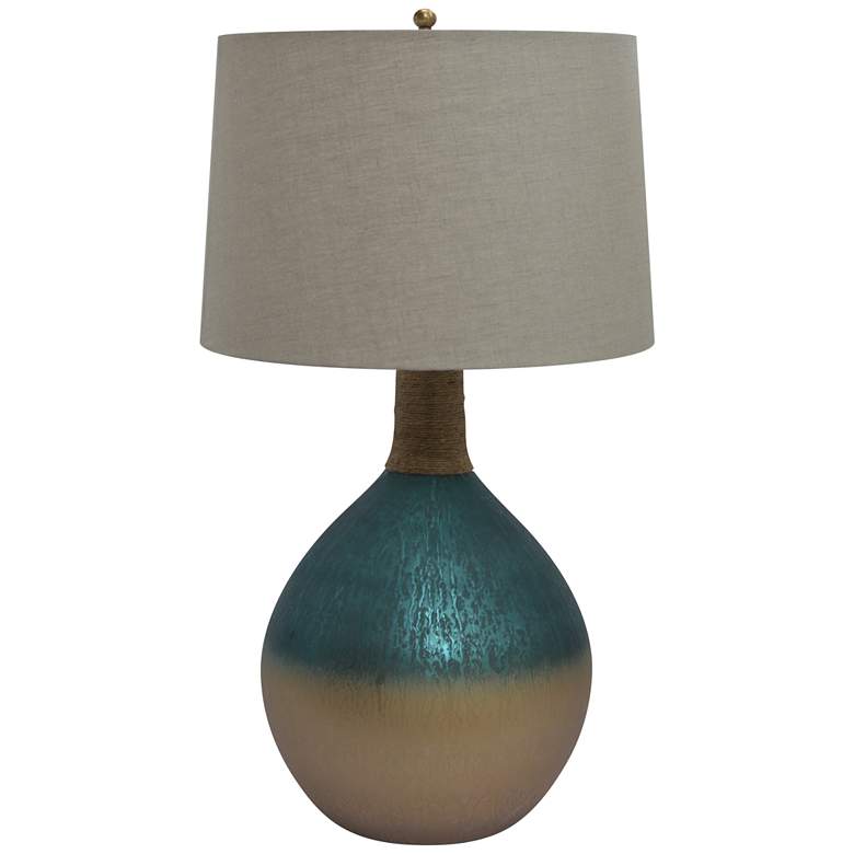 Image 1 Crestview Collection Cole Ombre Turquoise Gold Table Lamp