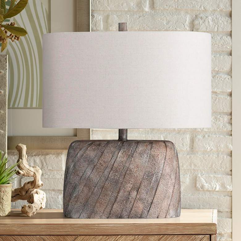 Image 1 Crestview Collection Colton 20 1/2" Slant Stripe Rustic Table Lamp