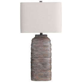 Image1 of Crestview Collection Colton Horizontal Stripe Resin Table Lamp