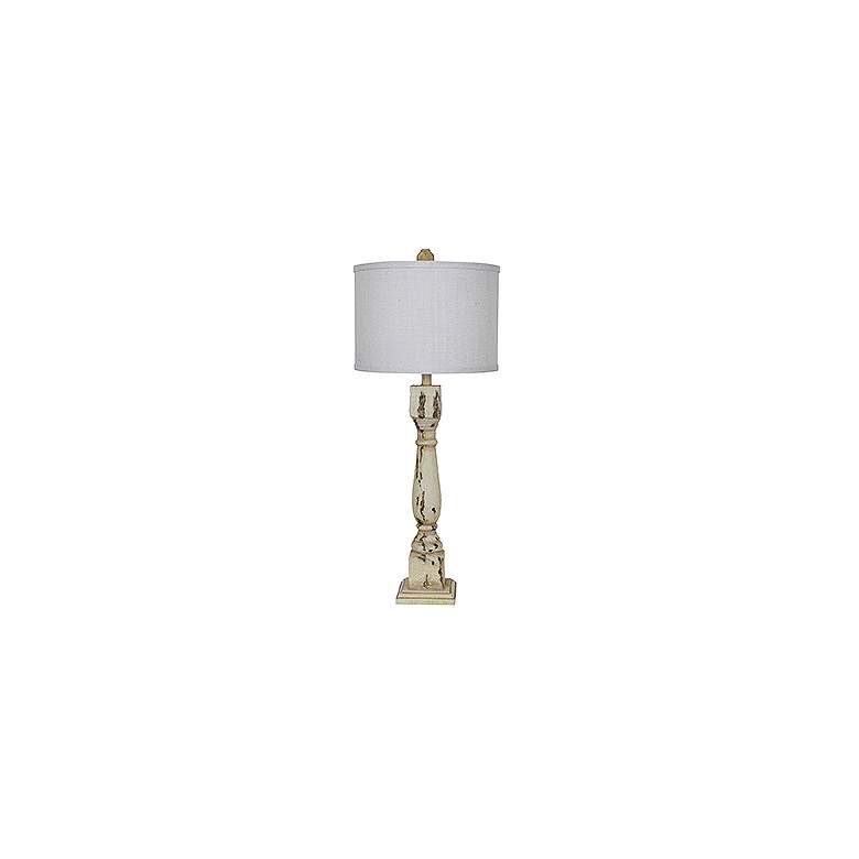 Image 1 Crestview Collection Column Antiqued White Table Lamp
