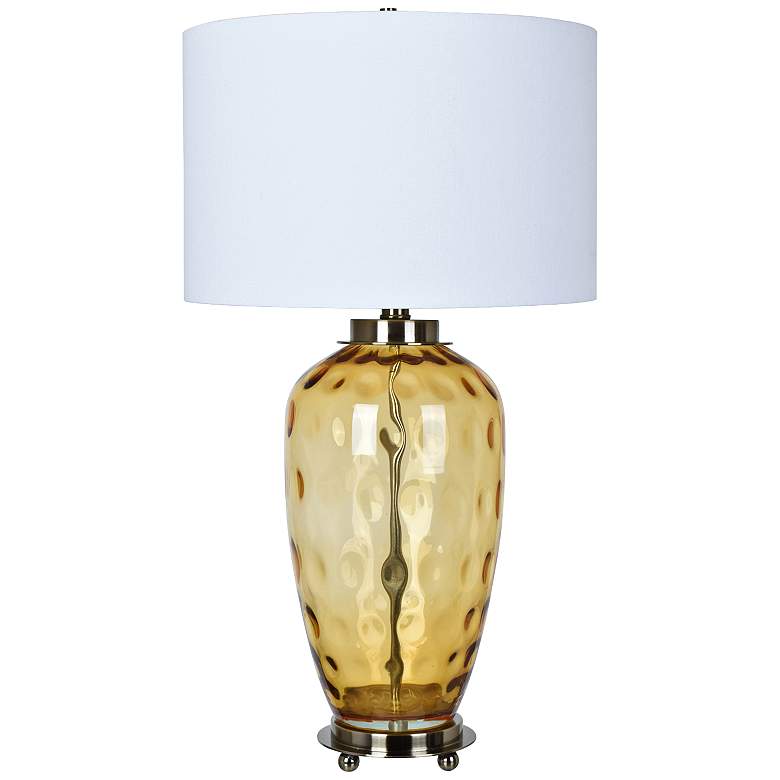 Image 1 Crestview Collection Convex Amber Dimple Glass Table Lamp