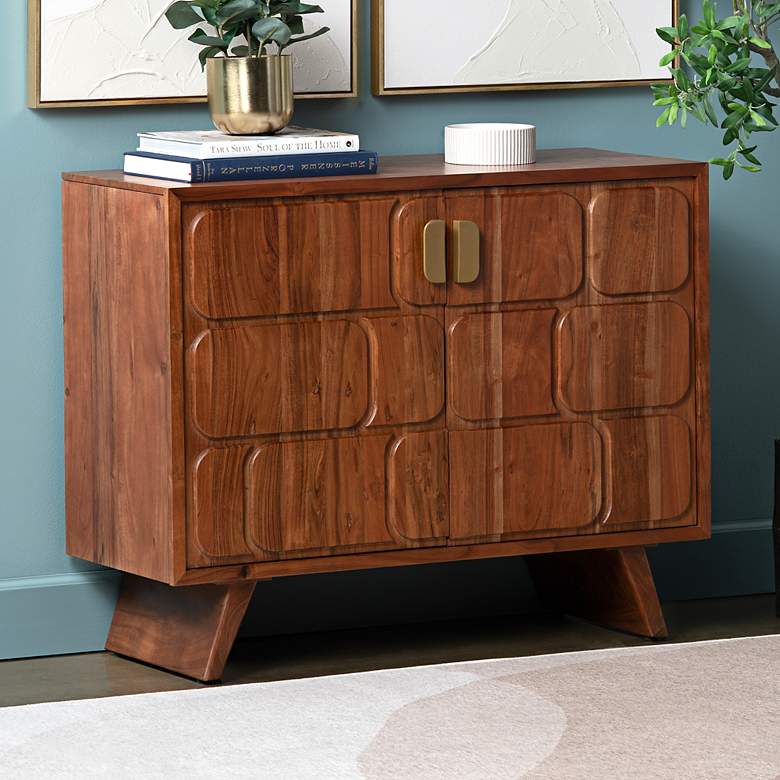 Image 1 Crestview Collection Cooper 40" Wide Stained 2-Door Cabinet