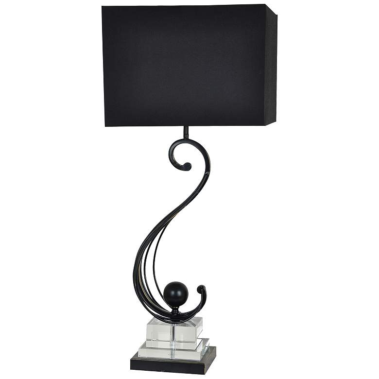 Image 1 Crestview Collection Cressant Black and Crystal Table Lamp