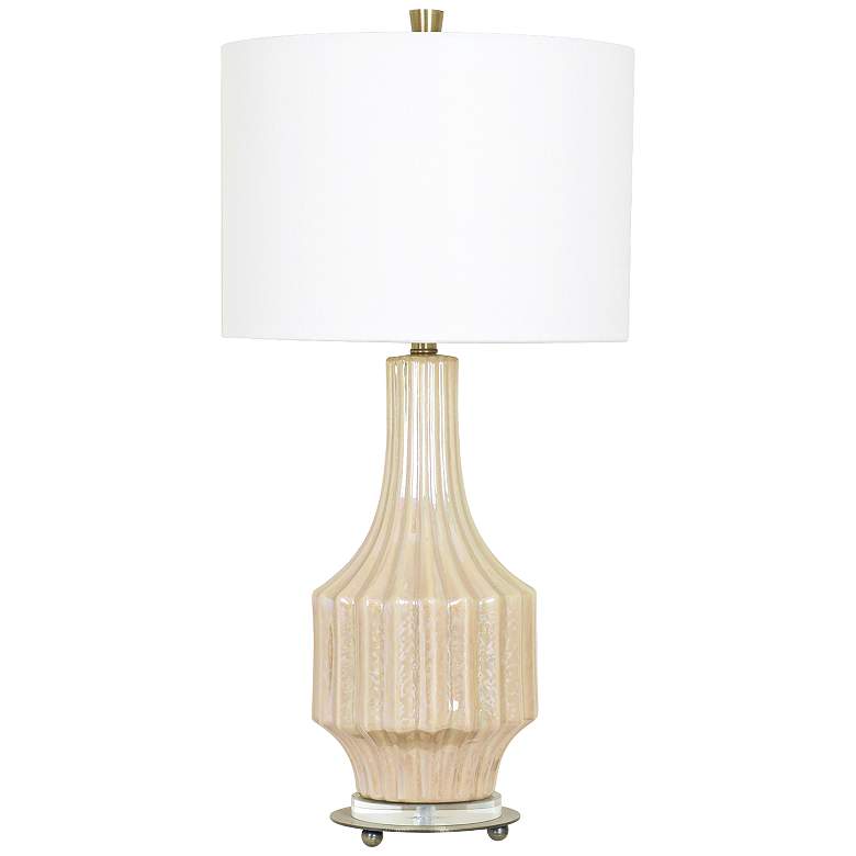 Image 1 Crestview Collection Crown Mark Cream Pearl Table Lamp