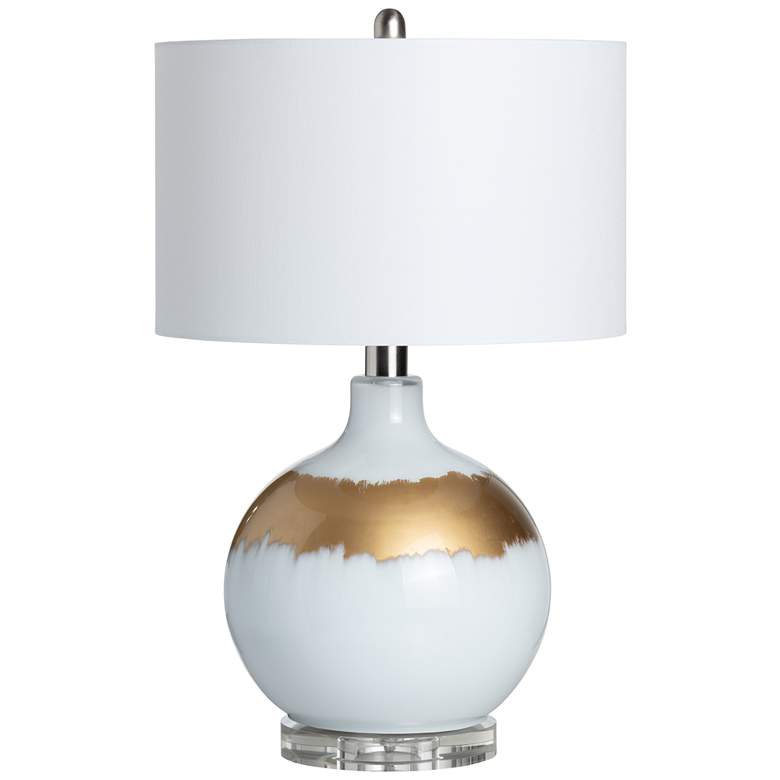 Image 1 Crestview Collection Dana 27 1/2" Reverse Painted White Gold Lamp