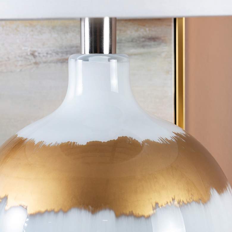 Image 4 Crestview Collection Dana 27 1/2" Reverse Painted White Gold Lamp more views