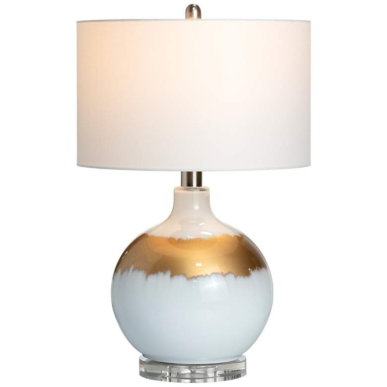 Image 5 Crestview Collection Dana 27 1/2" Reverse Painted White Gold Lamp more views