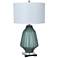 Crestview Collection Dara Green Fluted Glass Table Lamp