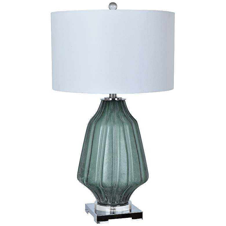 Image 1 Crestview Collection Dara Green Fluted Glass Table Lamp