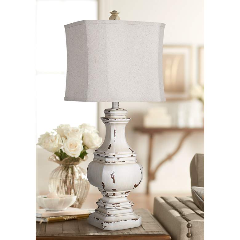 Image 1 Crestview Collection Daryl 28" High Antique White Table Lamp