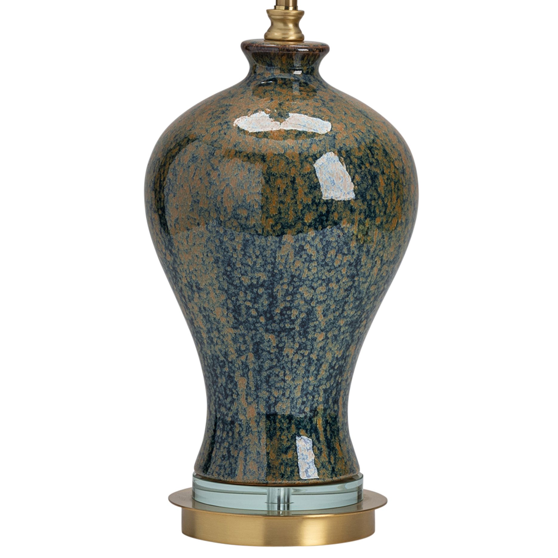 Crestview Collection Draper Emerald Green and Gold Ceramic Urn Table